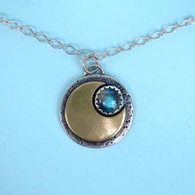 Load image into Gallery viewer, Mini Moon Necklace - Labradorite / 18” / Made to Order
