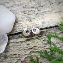 Load image into Gallery viewer, Mixed Metal Mini Moon Studs / Made to Order