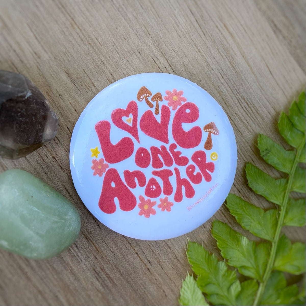 Love One Another” (Red) 1.25” Pin-back Button – Blue and Blue