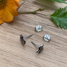 Load image into Gallery viewer, Brass Layered Moon &amp; Star Stud Earrings