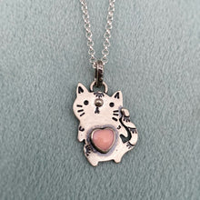 Load image into Gallery viewer, Queen Conch Shell Heart Kitty Cat Necklace / 20”