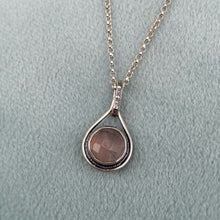 Load image into Gallery viewer, Rose Quartz Reversible Moon Necklace / 18.75”