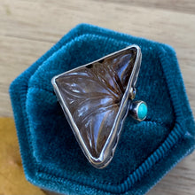 Load image into Gallery viewer, Rutilated Quartz &amp; Turquoise Mountain Ring / Size 9