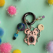 Load image into Gallery viewer, Cheesy, the Party Mouse Pink Tourmaline &amp; Copper Charm
