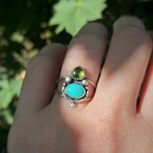 Load image into Gallery viewer, Peridot &amp; Turquoise Statement Ring / Size 8.25