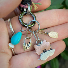 Load image into Gallery viewer, Randy the Surfer Frog Grandidierite Charm Set