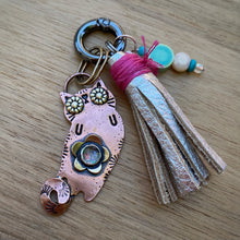 Load image into Gallery viewer, Dan the Cat Glitter Copper Charm