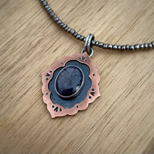 Load image into Gallery viewer, Star Sapphire Ornate Frame Necklace / 17”