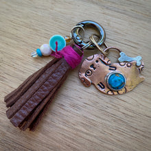 Load image into Gallery viewer, Lenny the Pup Copper Turquoise Copper Charm
