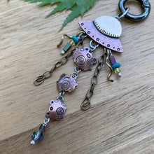 Load image into Gallery viewer, Timmy, Tommy, &amp; Tammy the Frogs vs. UFO Jumbo Copper Charm