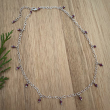 Load image into Gallery viewer, Garnet Beaded Choker Necklace / 15”-16.5”