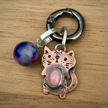 Load image into Gallery viewer, Wilfred the Kitty Copper &amp; Bamboo Coral Charm