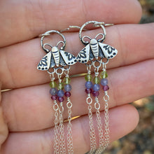 Load image into Gallery viewer, Beaded Fringe Moth Earrings
