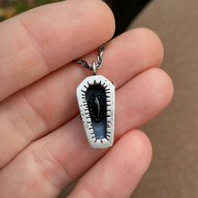 Load image into Gallery viewer, Black Onyx Reversible Undead Coffin Necklace / 18”