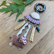 Load image into Gallery viewer, Bessie the Cow vs. UFO Jumbo Copper Charm