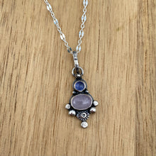 Load image into Gallery viewer, Kunzite &amp; Tanzanite Mini Statement Necklace / 19”