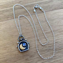 Load image into Gallery viewer, Rainbow Moonstone Shadowbox Necklace / 16”