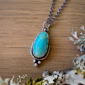 Turquoise Mountain Pendant Necklace / 19”