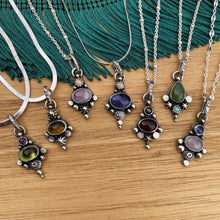 Load image into Gallery viewer, Kunzite &amp; Tanzanite Mini Statement Necklace / 19”
