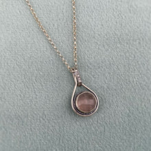 Load image into Gallery viewer, Rose Quartz Reversible Moon Necklace / 18.75”