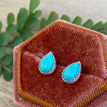 Load image into Gallery viewer, Kingman Turquoise Teardrop Stud Earrings