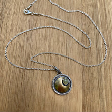 Load image into Gallery viewer, Yellow Serpentine Moon Necklace / 20”