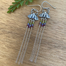 Load image into Gallery viewer, Beaded Fringe Moth Earrings