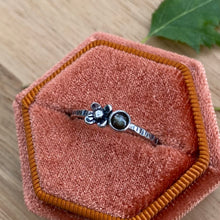 Load image into Gallery viewer, Black Sapphire Flower Ring / Size 7