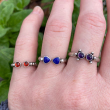 Load image into Gallery viewer, Double Garnet Open Band Ring / Size 6.5 - 7