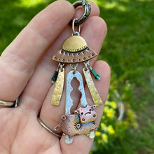 Load image into Gallery viewer, Bessie the Cow vs. UFO Jumbo Copper Charm