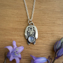Load image into Gallery viewer, Daisy, the Rainbow Moonstone Bunny Necklace / Choose your Chain Length!