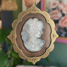 Load image into Gallery viewer, Mother of Pearl Cameo Copper &amp; Brass Wall Hanging {B}