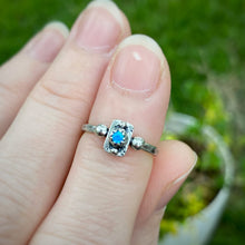 Load image into Gallery viewer, Synthetic Opal Rectangle Ring / Size 5
