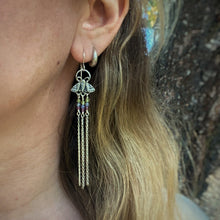 Load image into Gallery viewer, Beaded Fringe Moth Earrings