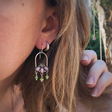 Load image into Gallery viewer, Pink Opal &amp; Ethiopian Opal Arch Flower Earrings