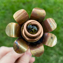 Load image into Gallery viewer, Copper, Brass, &amp; Glass Flower Pick / Black Speckles