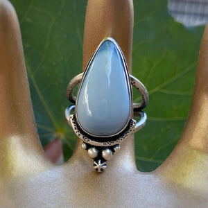 Owyhee Blue Opal Statement Ring / Size 8.5 - 8.75