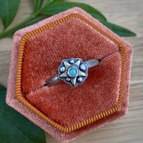 Amazonite Starry Stacker Ring / Size 9