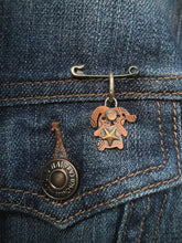 Load image into Gallery viewer, Johnny the Pup Copper &amp; Peach Moonstone Charm