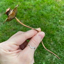 Load image into Gallery viewer, Copper, Brass, &amp; Glass Flower Pick / Black Speckles