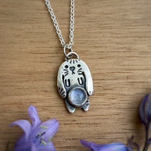 Load image into Gallery viewer, Daisy, the Rainbow Moonstone Bunny Necklace / Choose your Chain Length!