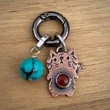 Load image into Gallery viewer, Steve the Kitty Copper &amp; Carnelian Charm