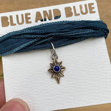 Load image into Gallery viewer, Lapis Lazuli &amp; Brass Star Silk Choker