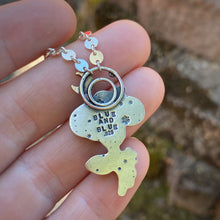 Load image into Gallery viewer, Garnet, Sunstone, &amp; Peridot Lunar Flower Necklace / 18”
