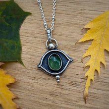 Load image into Gallery viewer, Green Serpentine Evil Eye Necklace / 18”