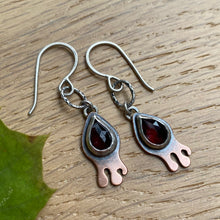 Load image into Gallery viewer, Garnet Drippy Dangle Earrings {B}