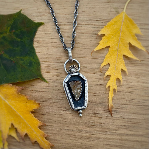Citrine Coffin Necklace / 19”