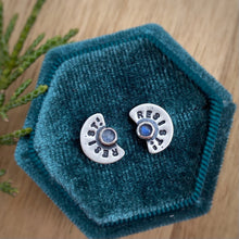 Load image into Gallery viewer, Labradorite “Resist” Studs