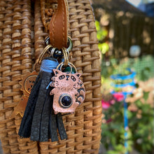 Load image into Gallery viewer, Clementine the Raccoon Blue Goldstone Copper Charm