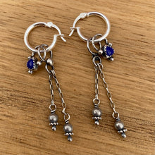 Load image into Gallery viewer, Lapis Lazuli &amp; Fringe Hoop Earring Set